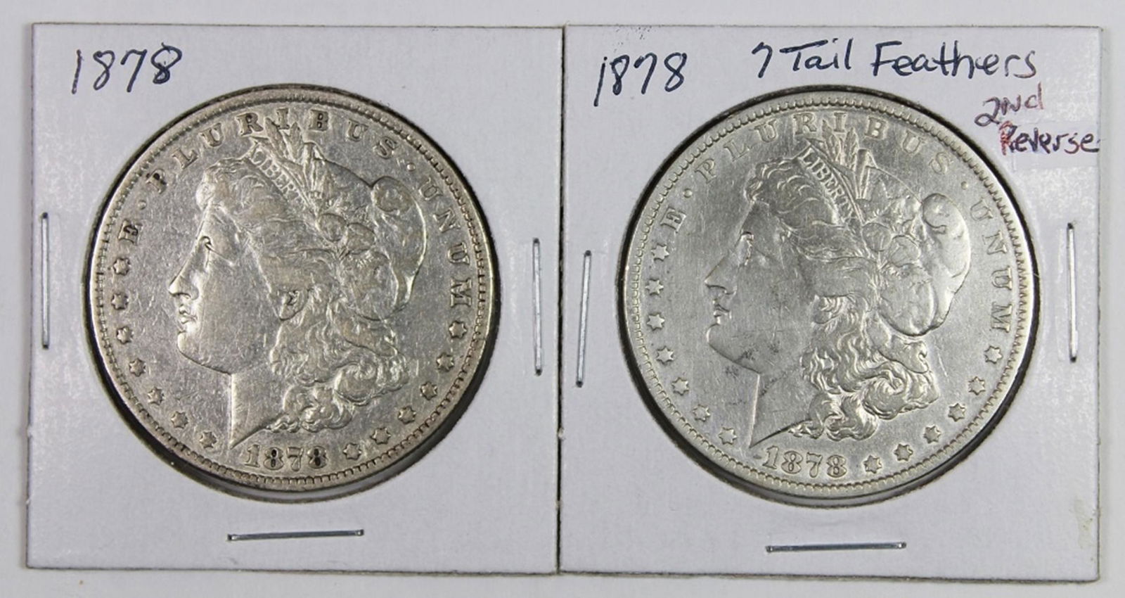 (2) 1878 7F MORGAN SILVER DOLLARS (1 of 2)