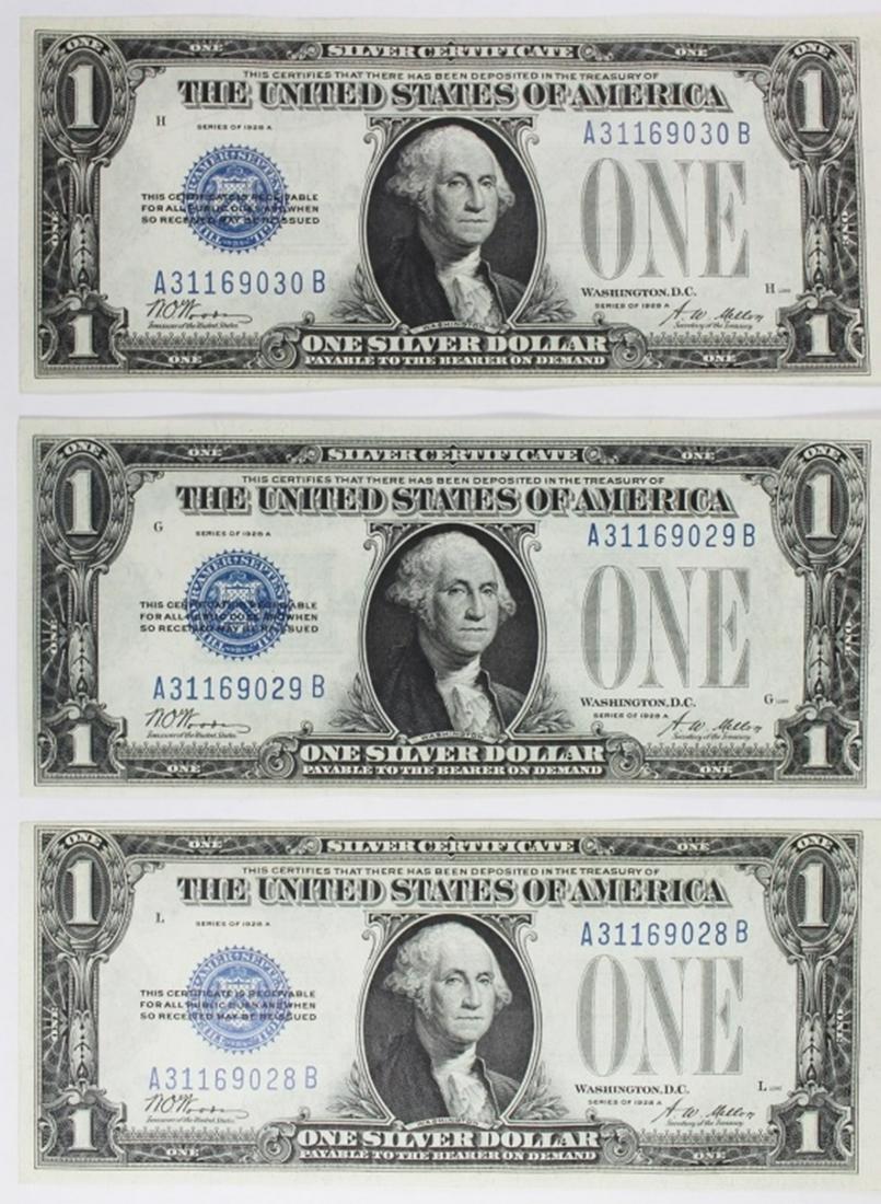 (3) 1928-A $1.00 SILVER CERTIFICATES (1 of 2)