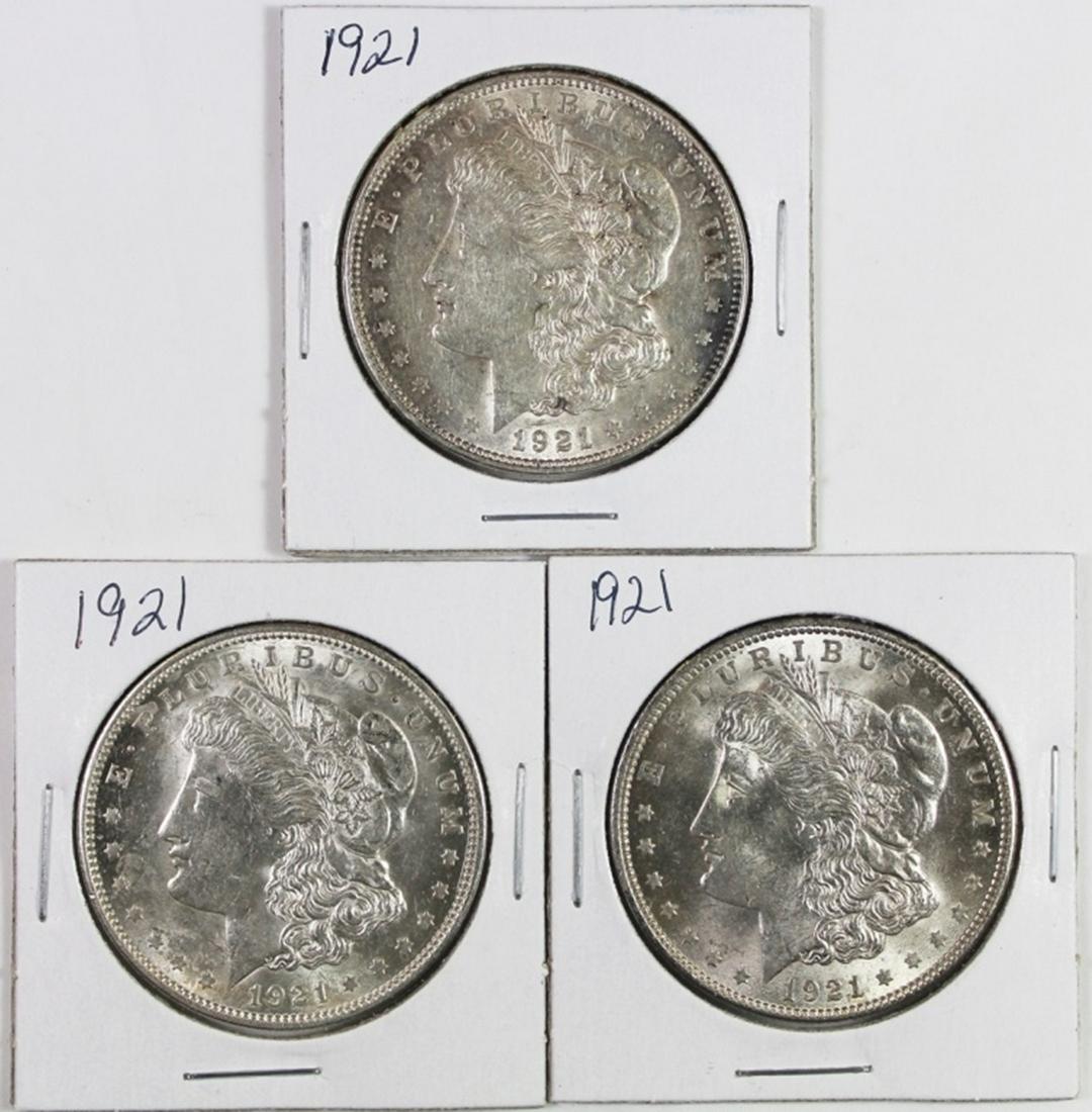 (3) 1921 MORGAN SILVER DOLLARS (1 of 2)