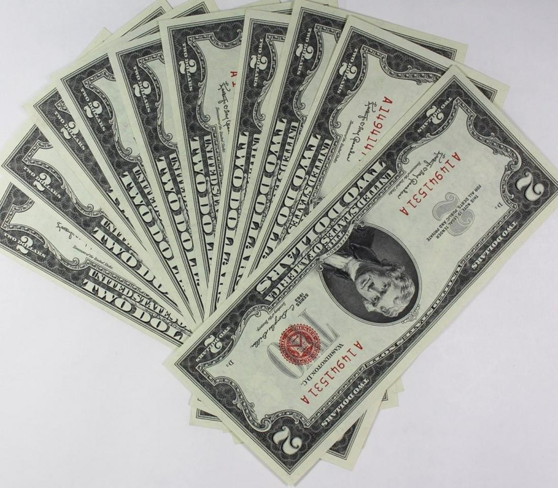 (10) 1963 $2.00 NOTES (1 of 3)