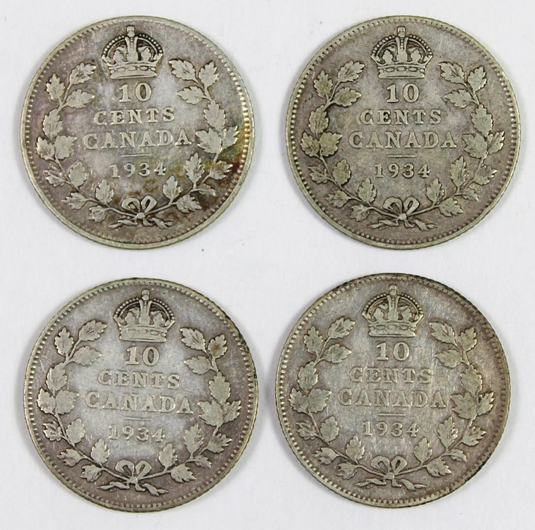(4) 1934 CANADA DIMES (1 of 2)