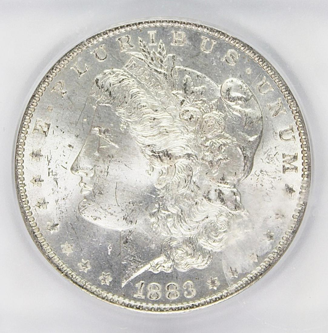 1883-O MORGAN SILVER DOLLAR: ICG MS 64 BLAST WHITE! ESTIMATE: $75-$150