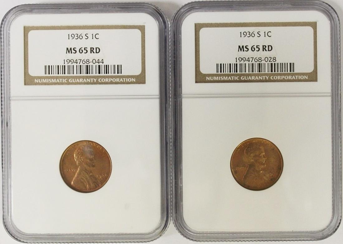 TWO 1936-S LINCOLN CENTS (1 of 2)