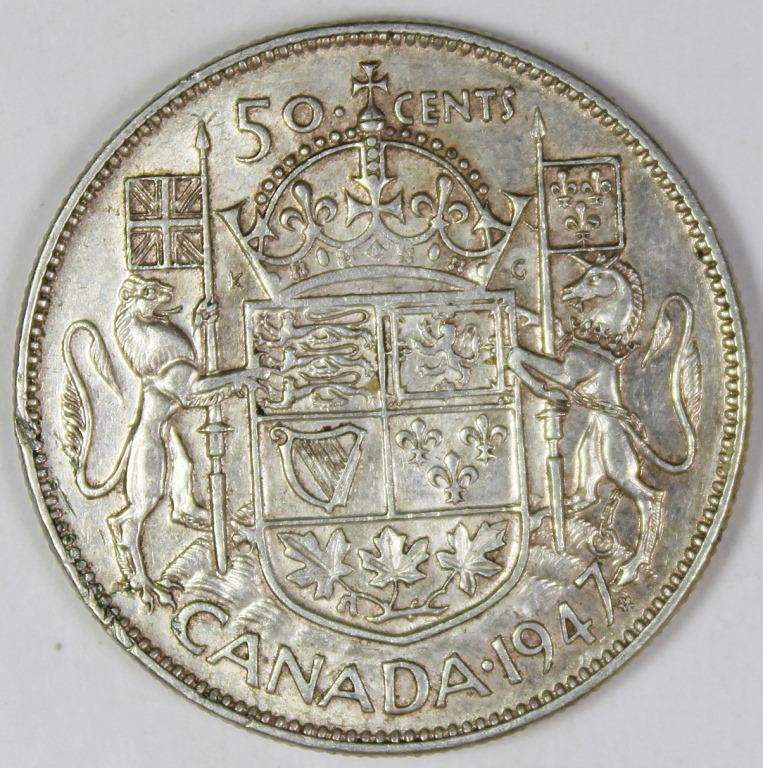 1947 MAPLE LEAF CANADA HALF DOLLAR (1 of 2)