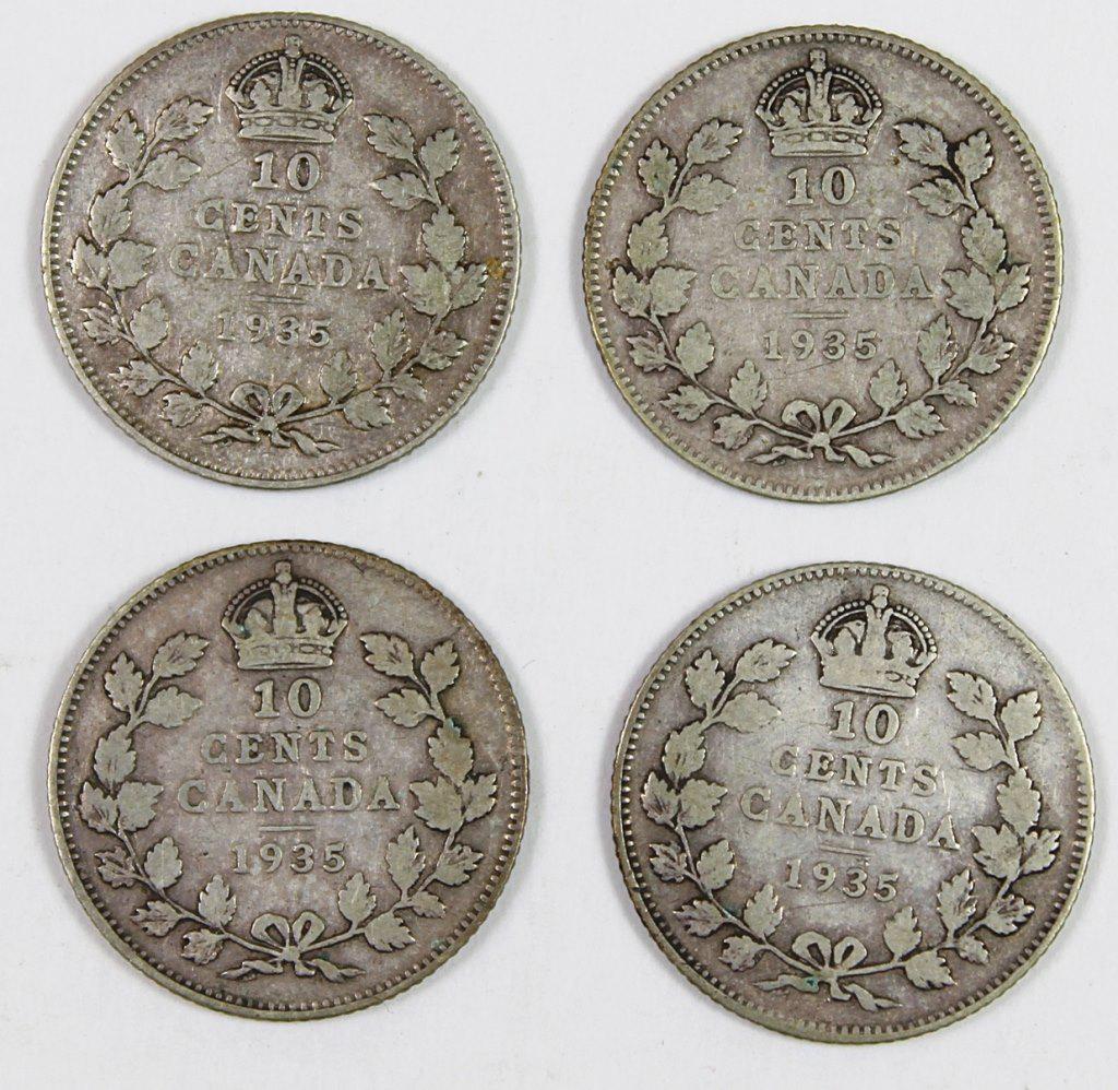 (4) 1935 CANADA DIME (1 of 2)