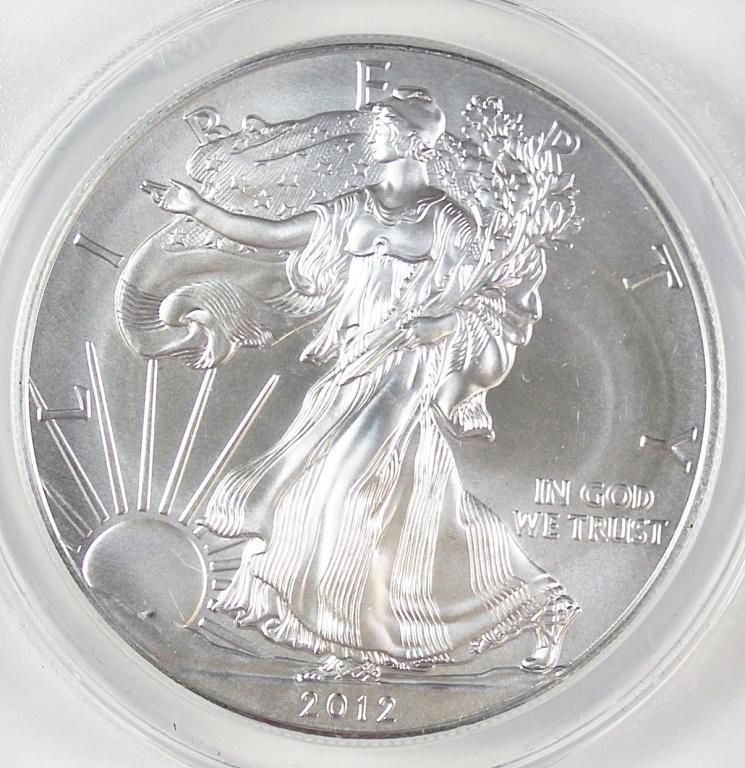 2012-W BURNISHED AMERICAN SILVER EAGLE (1 of 4)