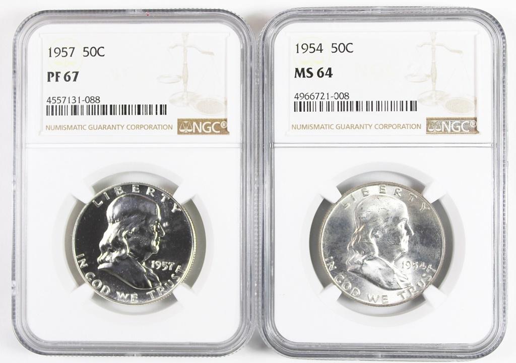(2) NGC FRANKLIN HALF DOLLARS (1 of 2)