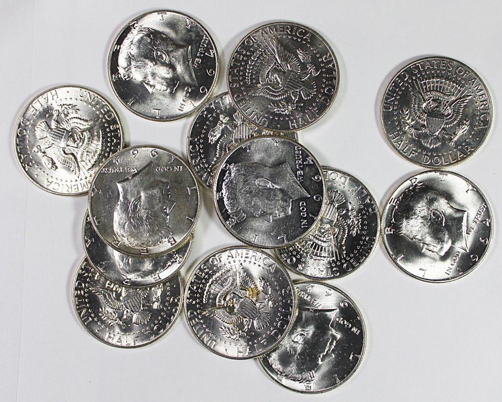 (13) 1964 SILVER KENNEDY HALF DOLLARS (1 of 1)