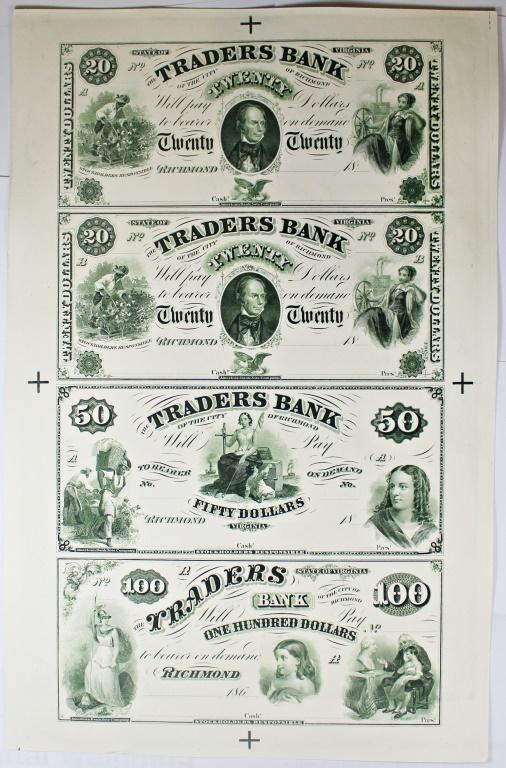 UNCUT SHEET NOTES VIRGINIA CIVIL WAR (1 of 1)