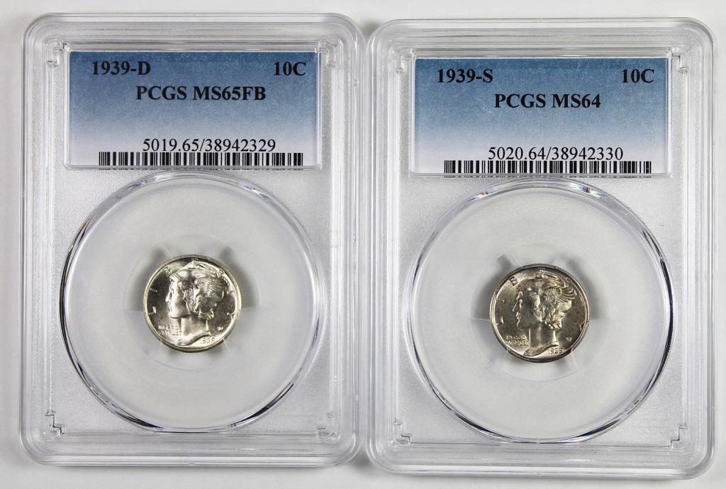 PCGS GRADED MERCURY DIMES (1 of 2)