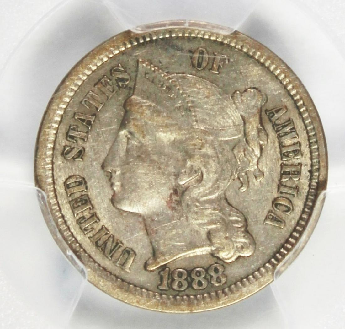 1888 THREE CENT SILVER (1 of 4)