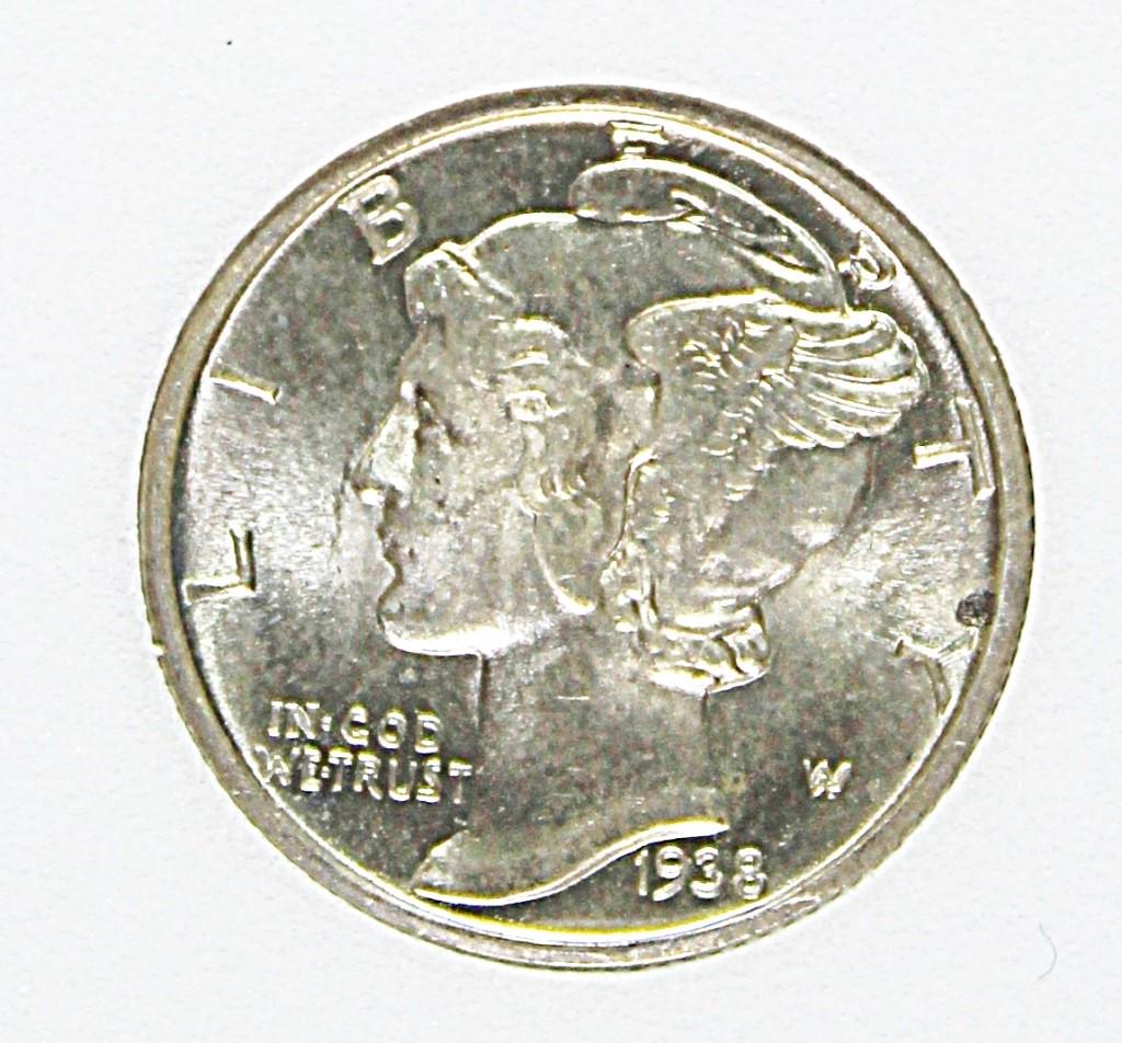 1938-D MERCURY DIME (1 of 3)