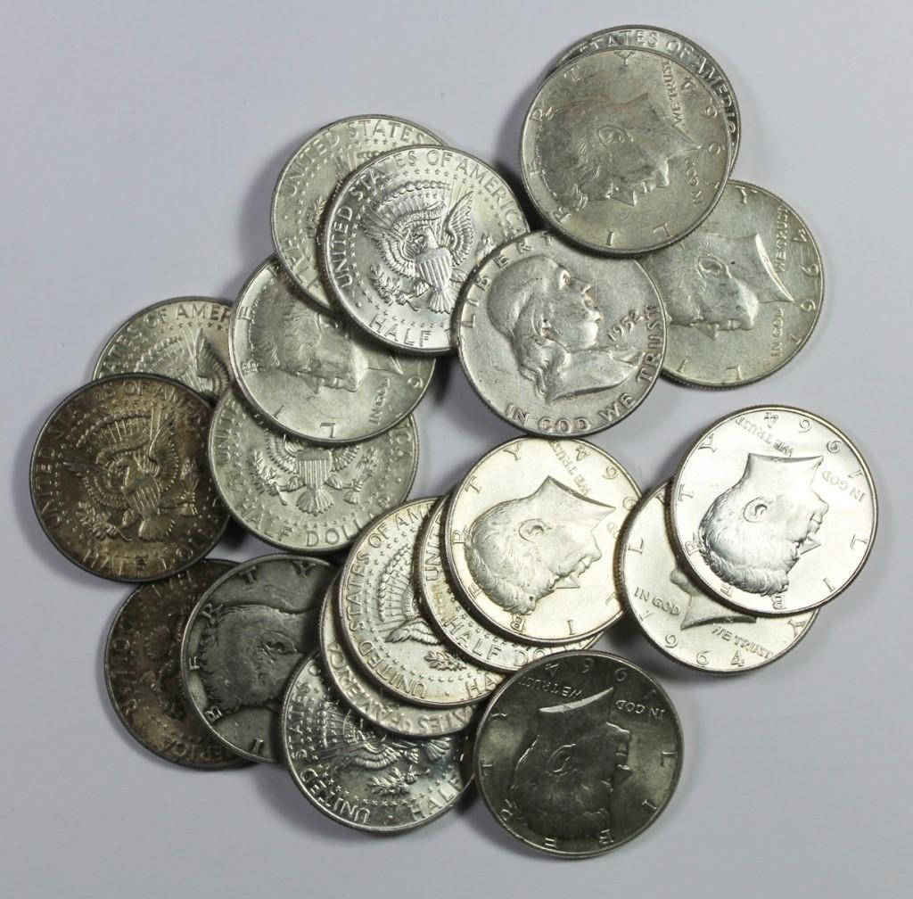 20 MIXED SILVER HALF DOLLARS (1 of 1)