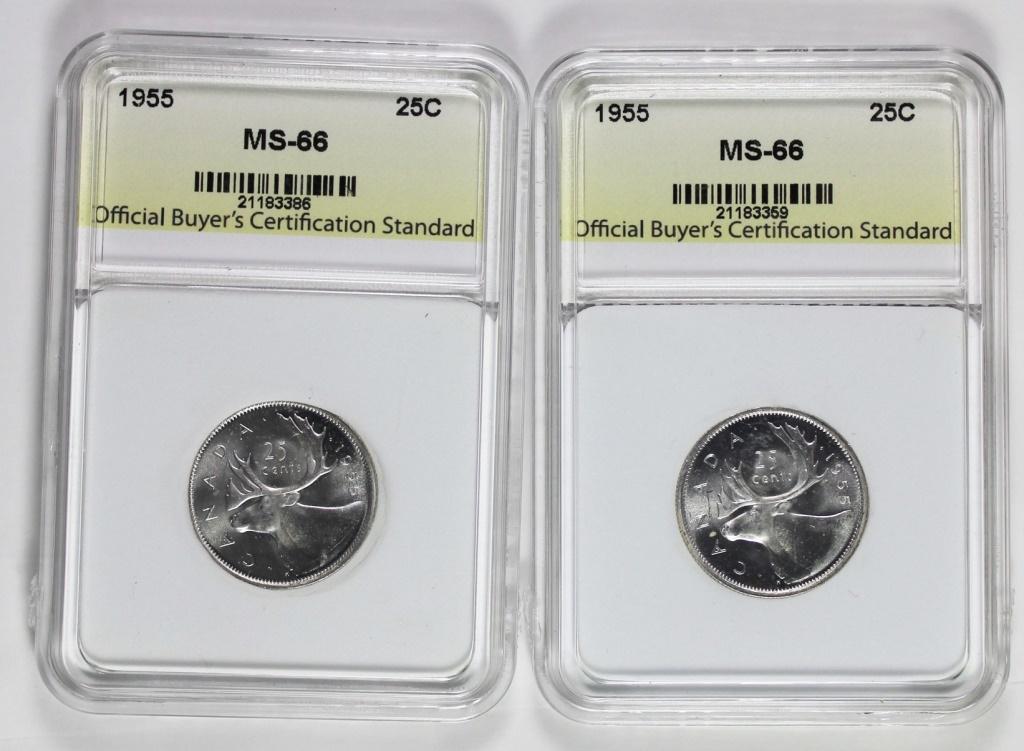 (2) 1955 CANADA QUARTERS (1 of 2)