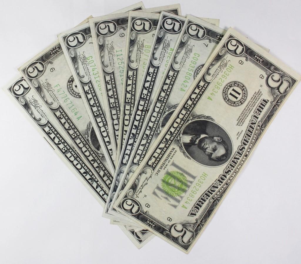 (8) 1934 $5.00 NOTES (1 of 1)