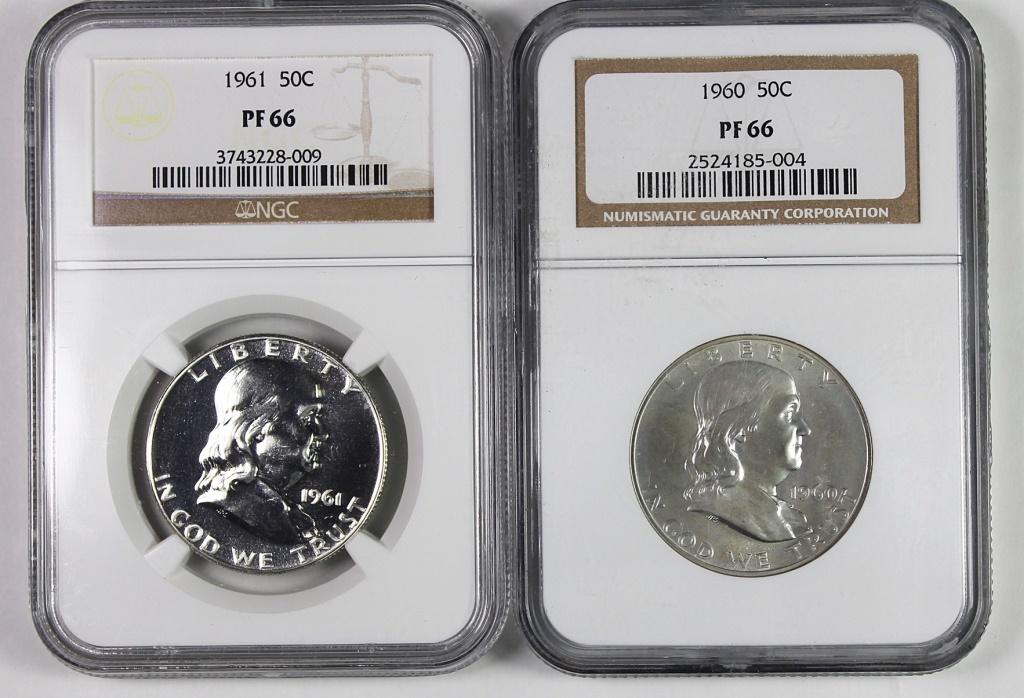 PROOF NGC GRADED FRANKLIN HALF DOLLARS (1 of 2)