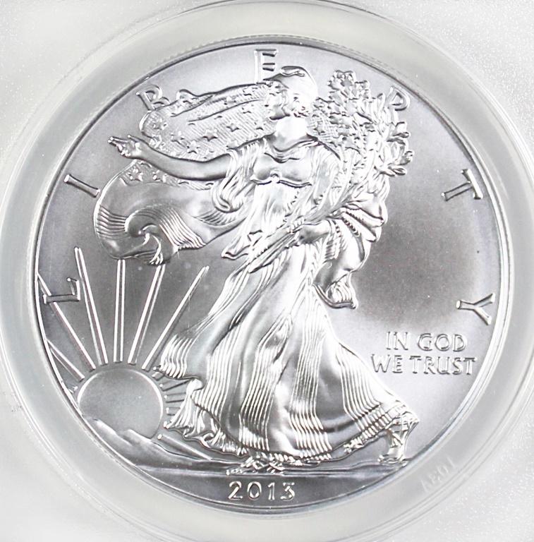2013-W BURNISHED SILVER AMERICAN EAGLE (1 of 4)