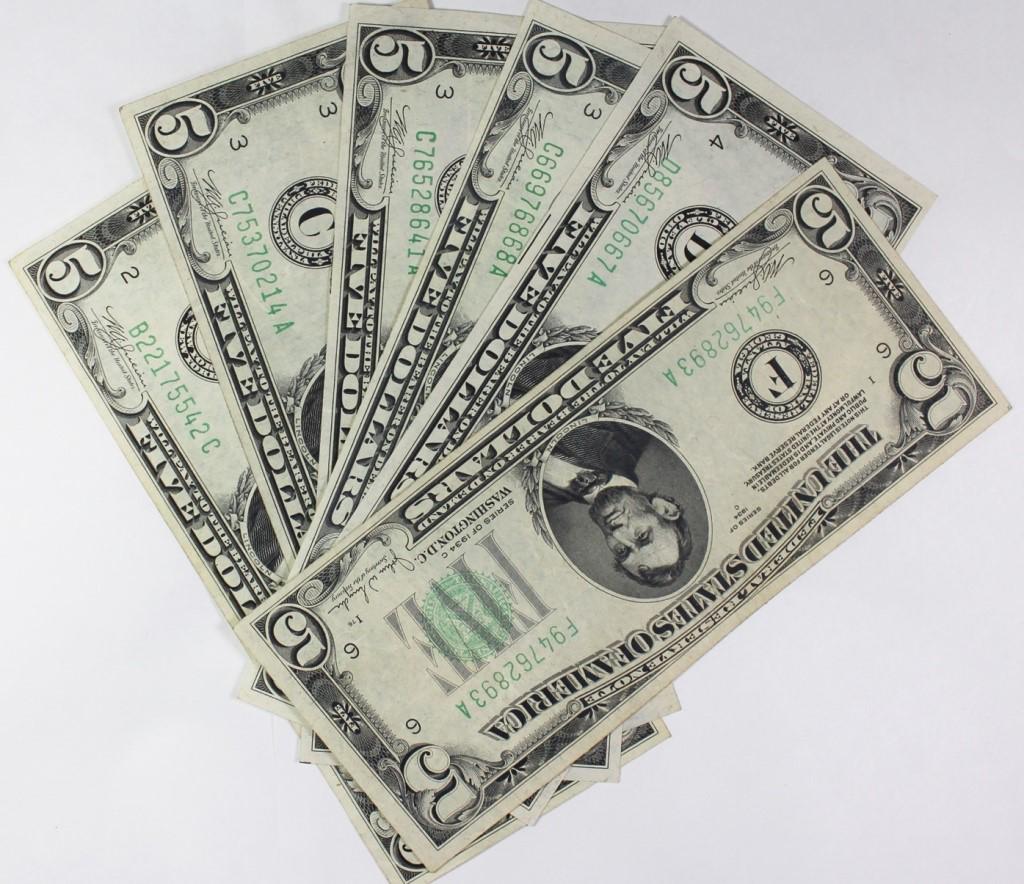 GROUP OF $5.00 NOTES (1 of 3)