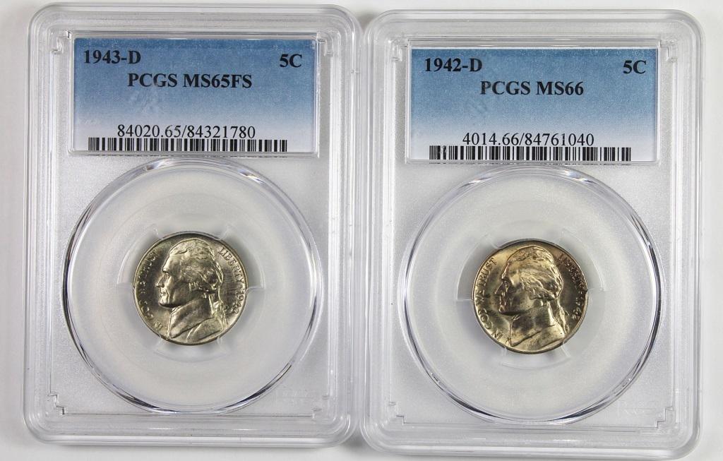 (2) PCGS GRADED JEFFERSON NICKELS (1 of 2)