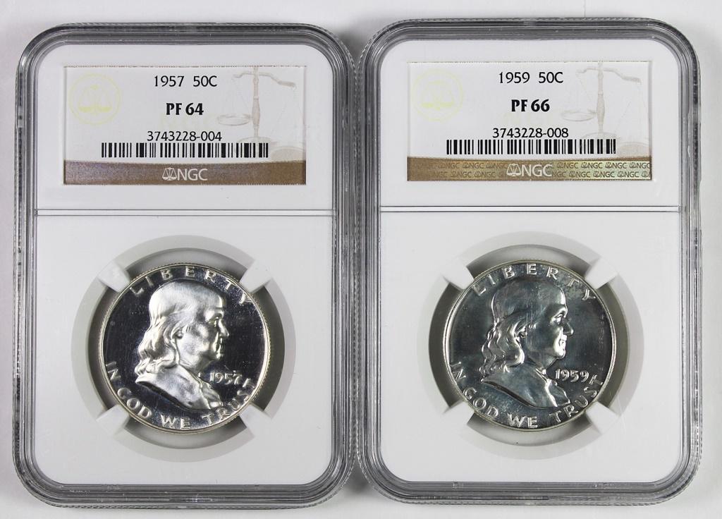 PROOF NGC GRADED FRANKLIN HALF DOLLARS (1 of 2)