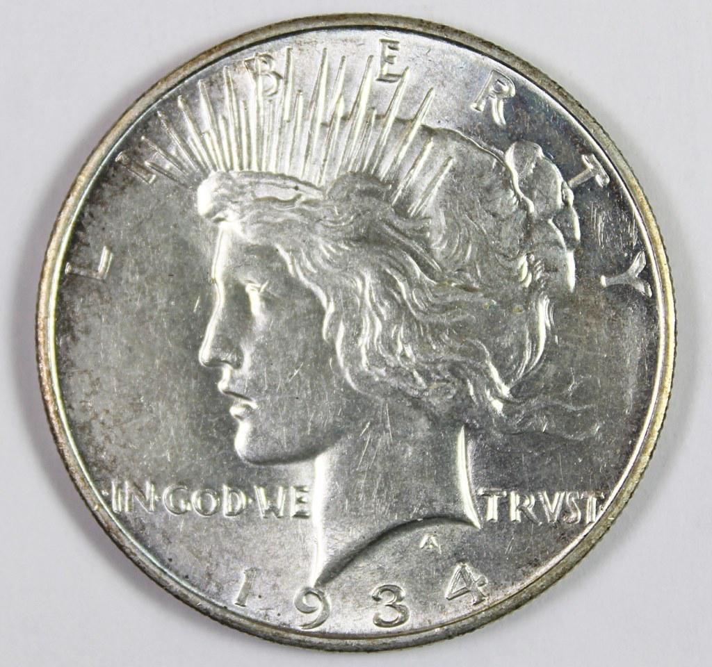 1934-D PEACE SILVER DOLLAR (1 of 2)
