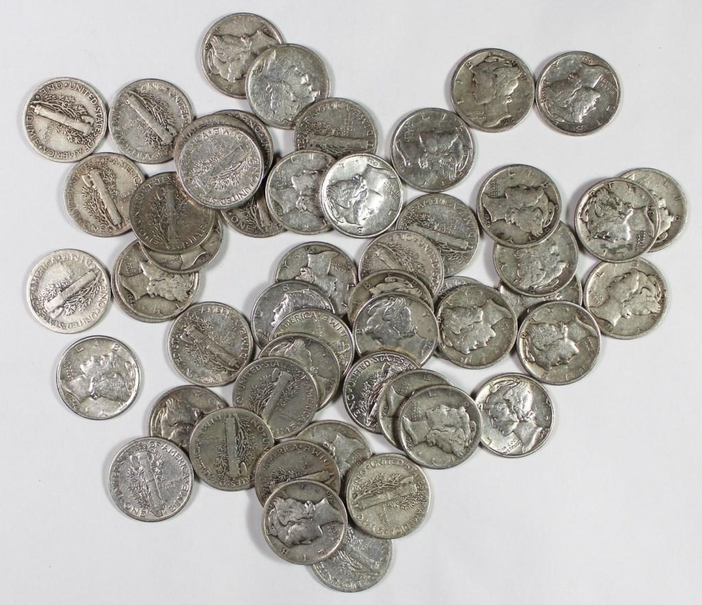 (50) SILVER MERCURY DIMES (1 of 1)