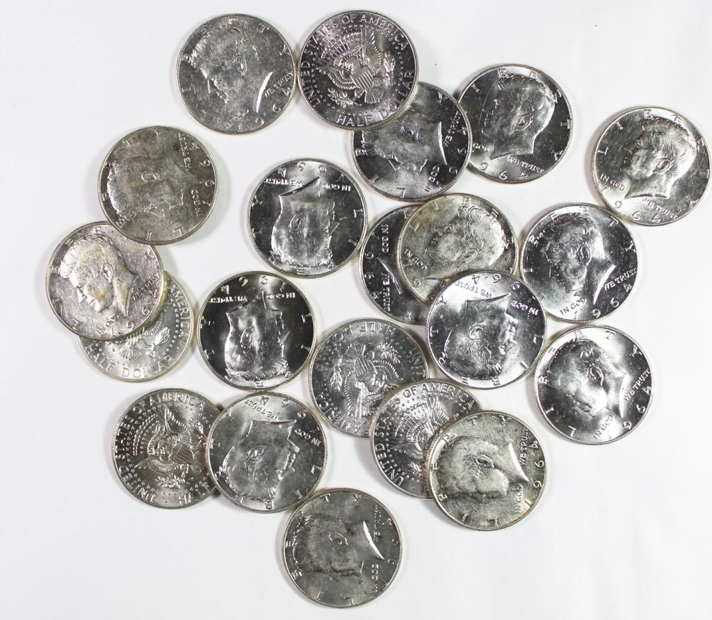 (21) KENNEDY HALF DOLLARS 1964 (1 of 1)