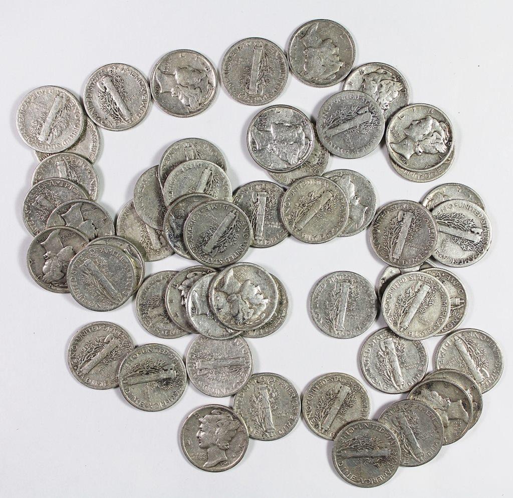 (50) SILVER MERCURY DIMES (1 of 1)