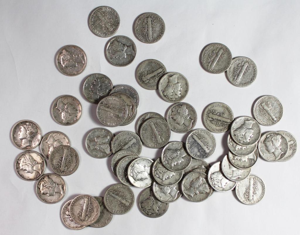 (50) SILVER MERCURY DIMES (1 of 1)
