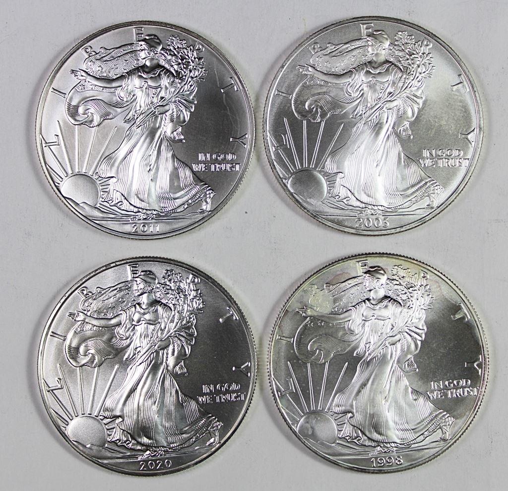 GEM BU AMERICAN SILVER EAGLES (1 of 2)