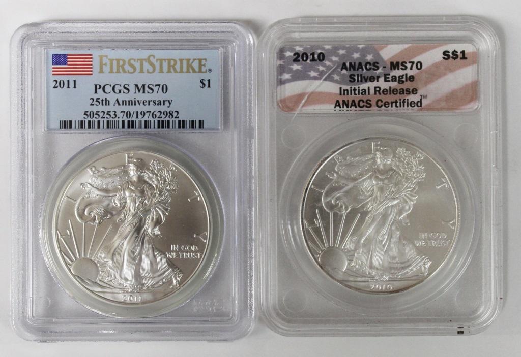 (2) AMERICAN SILVER EAGLES (1 of 2)