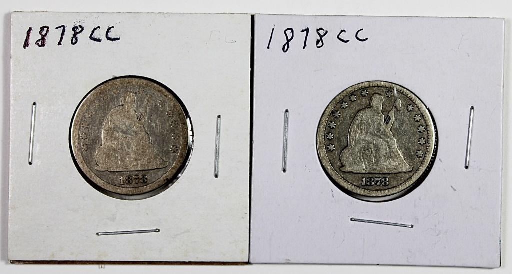 (2) 1878-CC SEATED QUARTERS (1 of 2)
