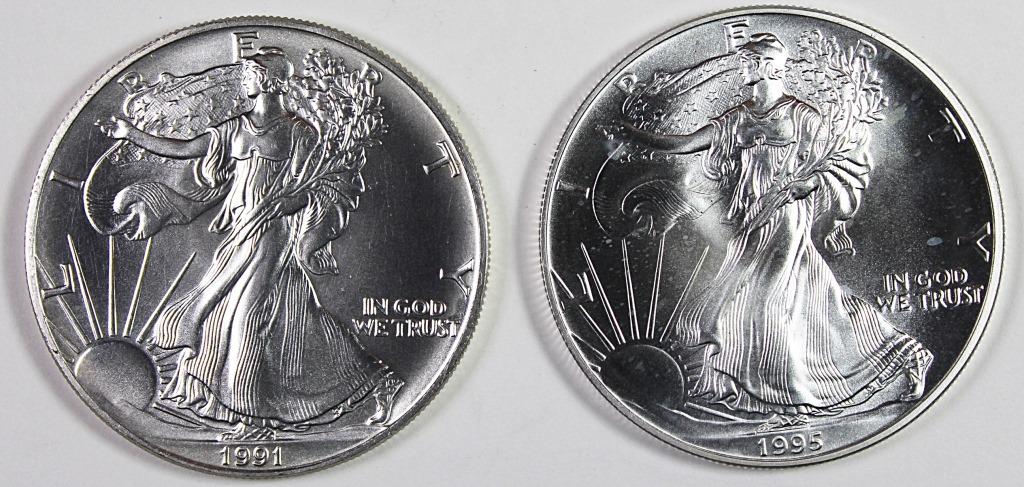 GEM BU AMERICAN SILVER EAGLE (1 of 2)