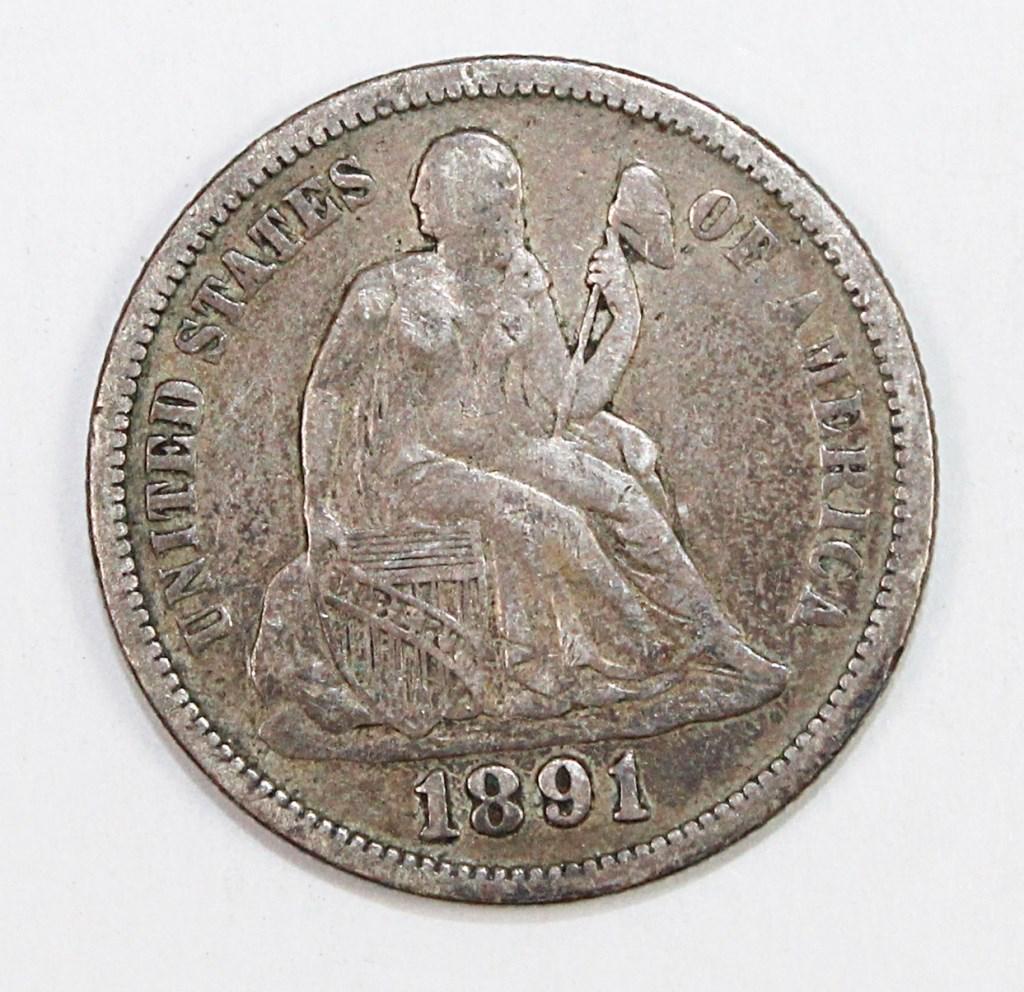 1891 SEATED DIME (1 of 2)