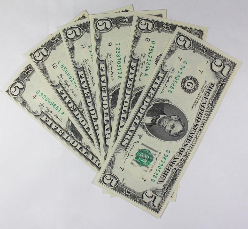 (6) DIFFERENT 1977-A $5.00 GEM UNCS (1 of 1)