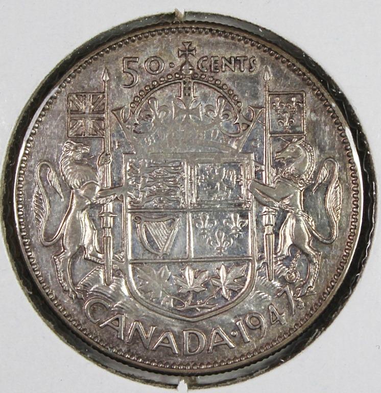 1947 MAPLE LEAF CANADA HALF DOLLAR (1 of 2)