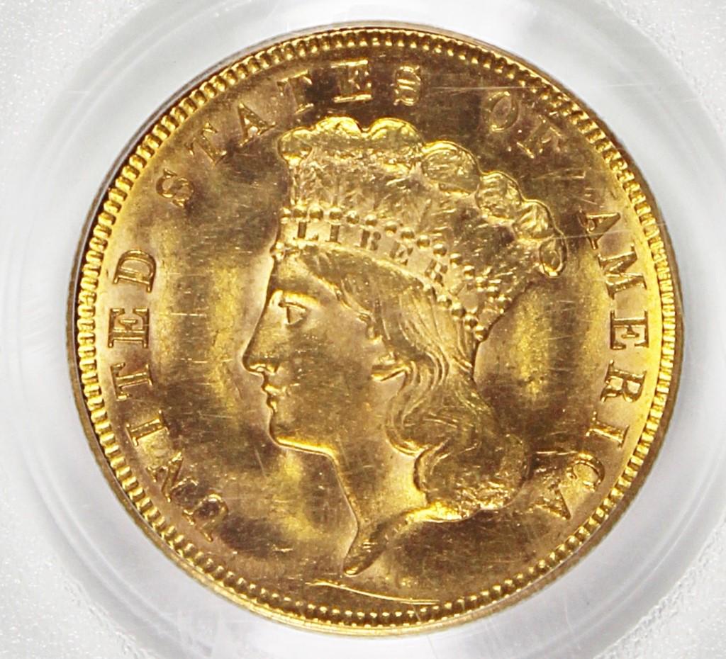 1878 $3 GOLD PCGS MS 63 (1 of 4)