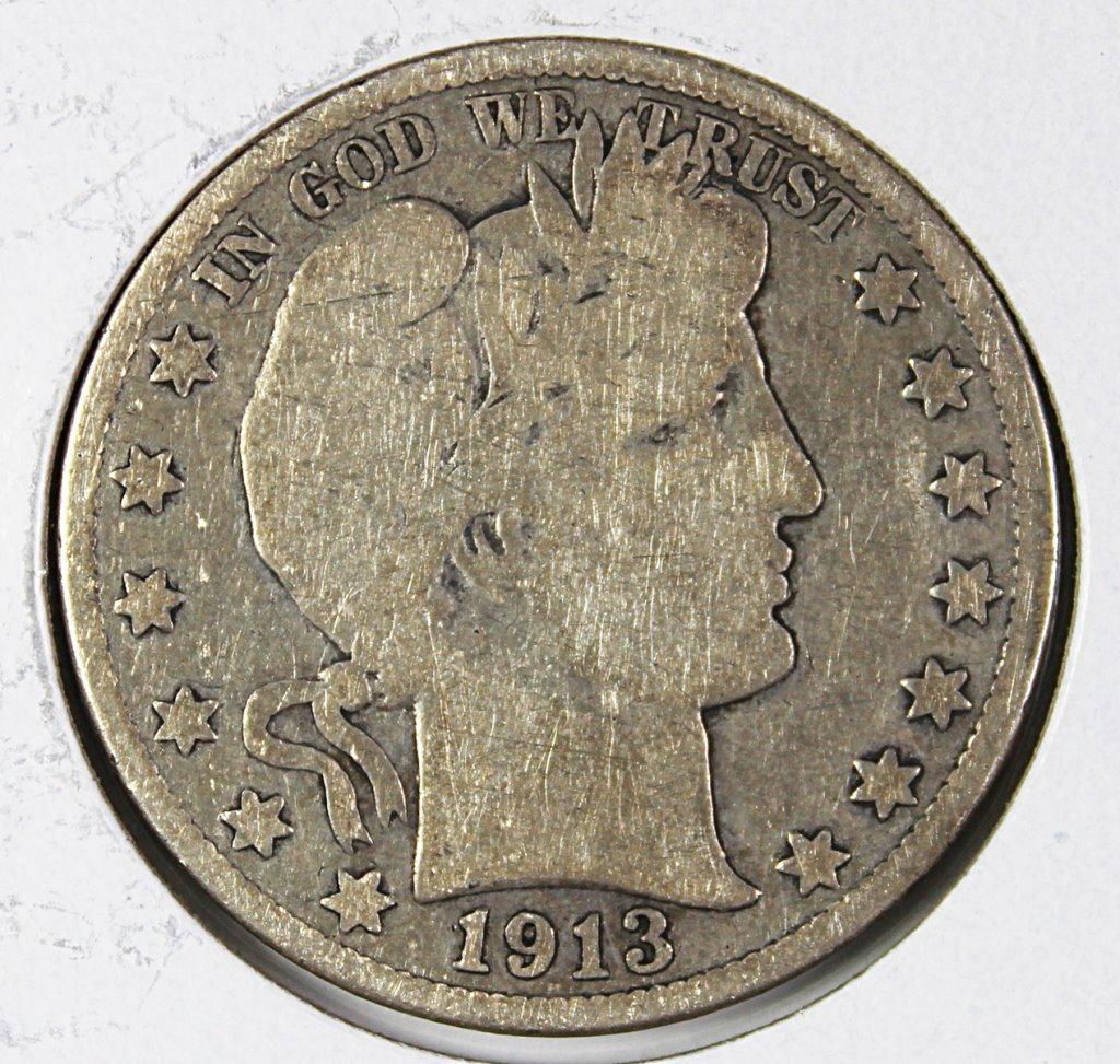 1913 BARBER HALF DOLLAR (1 of 2)