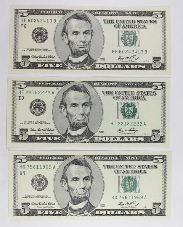 SET OF (3) 2006 $5.00 OLD DESIGN (1 of 1)