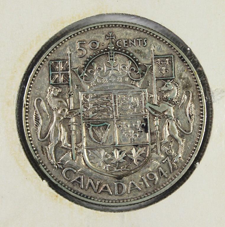 1947 MAPLE LEAF CANADA HALF DOLLAR (1 of 2)