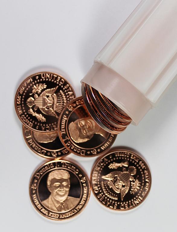 ROLL OF 20 DONALD TRUMP COPPER ROUNDS (1 of 2)