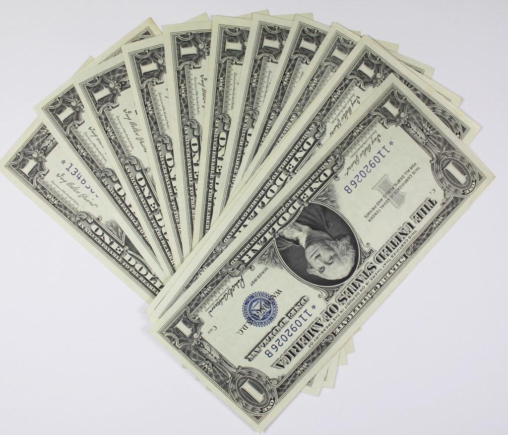 (13) 1957 $1.00 SILVER CERTIFICATES (1 of 2)