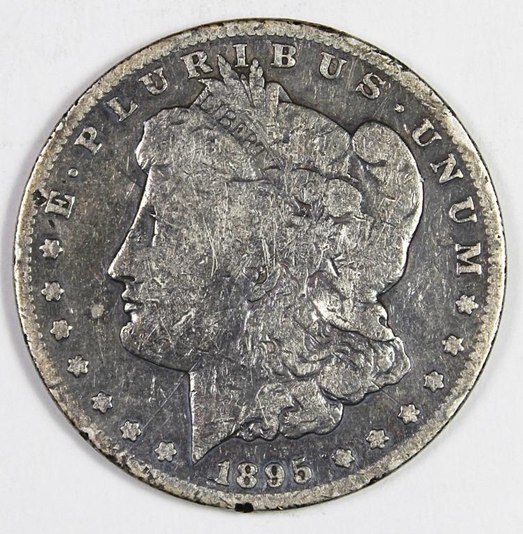 1895-S MORGAN SILVER DOLLAR: VG KEY COIN! ESTIMATE: $325-$425