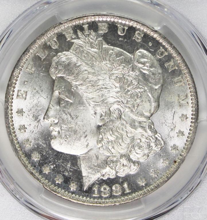 1881-O MORGAN SILVER DOLLAR: PCGS MS 63 BLAST WHITE! ESTIMATE: $100-$150