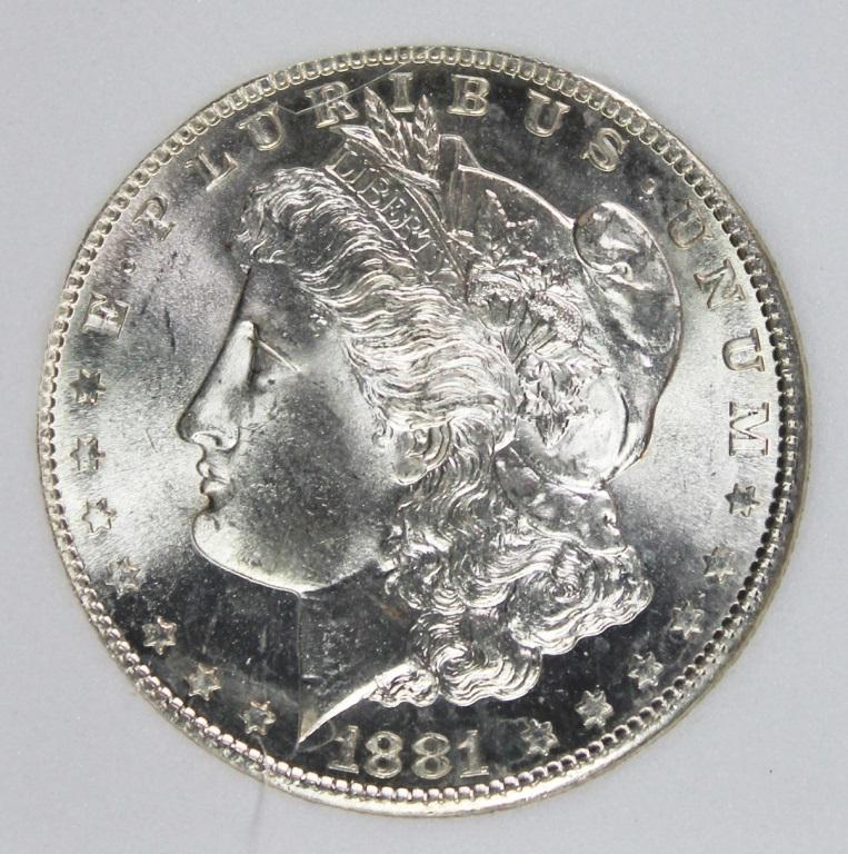 1881-S MORGAN SILVER DOLLAR: PNA MS 68 BLAST WHITE! SUPERB LUSTRE AND EYE APPEAL. ESTIMATE: $1500-$1750