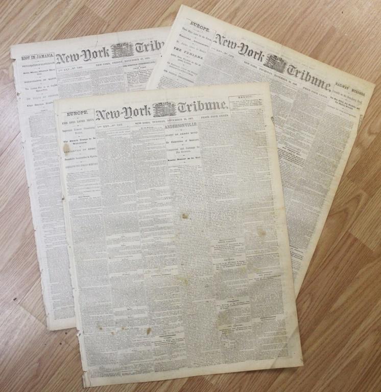 3 DIFFERENT CIVIL WAR NEWSPAPERS (1 of 2)
