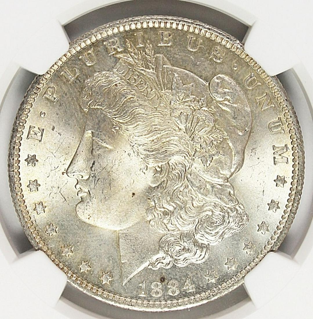 1884-O MORGAN SILVER DOLLAR: NGC MS 66 SUPERB! ESTIMATE: $375-$450
