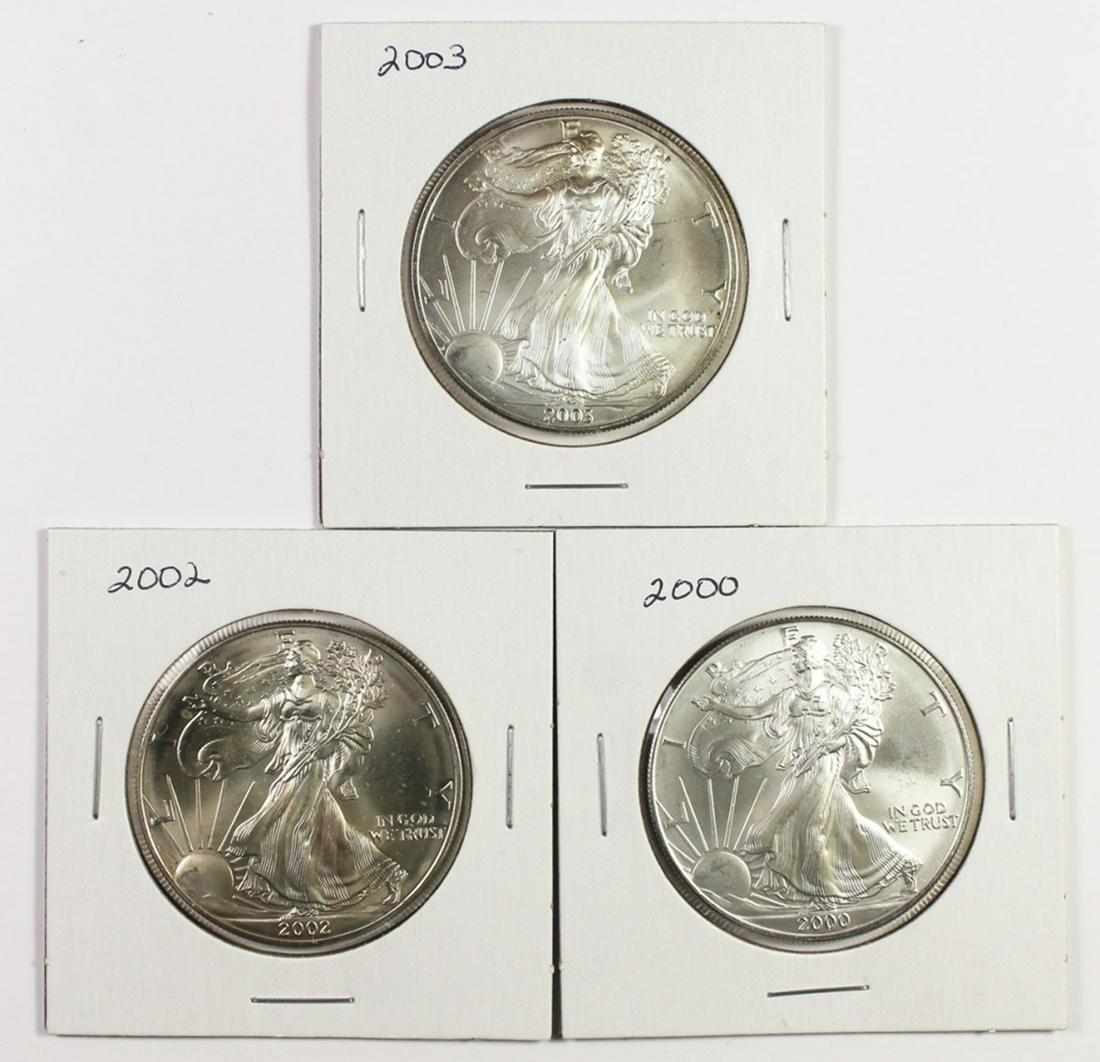 GEM BU AMERICAN SILVER EAGLES (1 of 2)