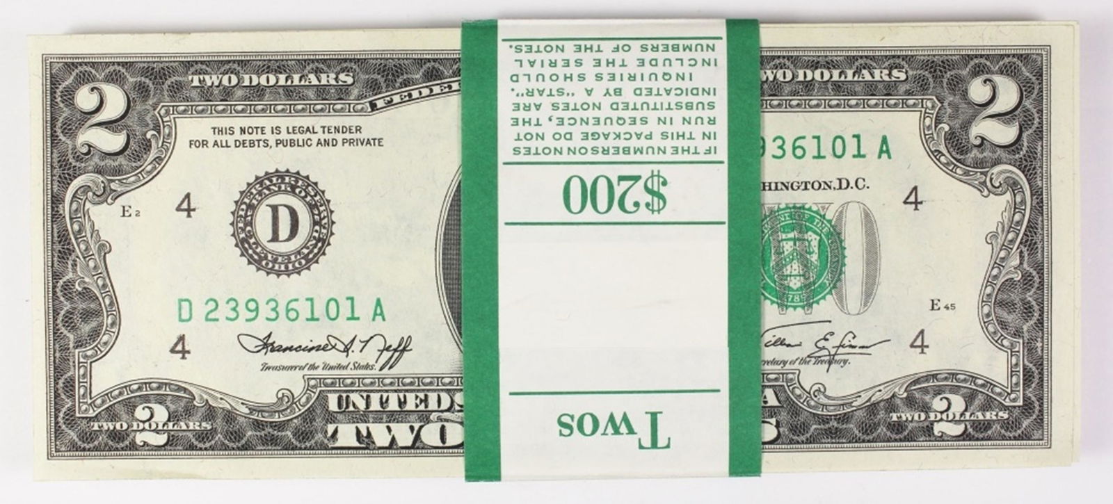 ORIGINAL BUNDLE OF 100 PIECES 1976 $2.00 (1 of 2)