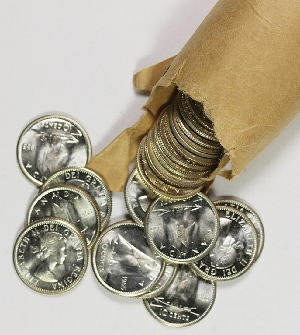 (40) 1955 CANADA DIMES (1 of 1)